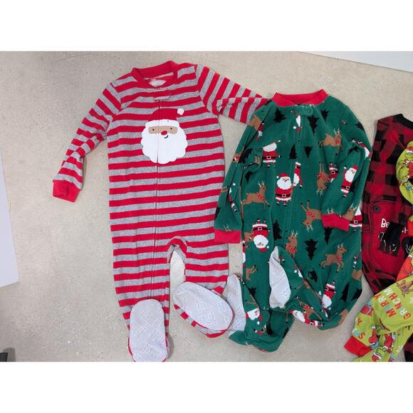 Toddler 2T Long Sleeve Christmas Pajamas-Bundle of 4 Lazy One Bear Cheeks Grinch - Picture 10 of 10